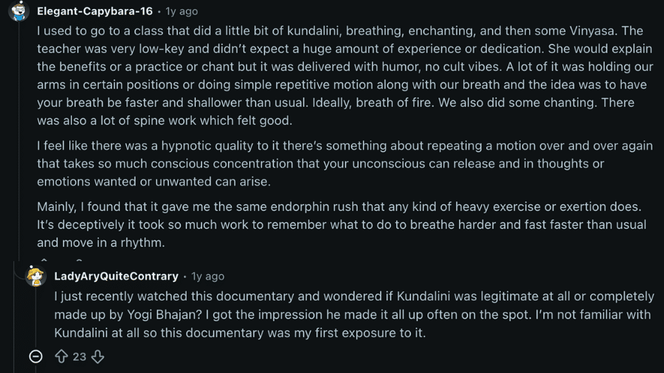 a bunch of people on a yoga subreddit giving advice on the factors about trying kundalini yoga for the first time