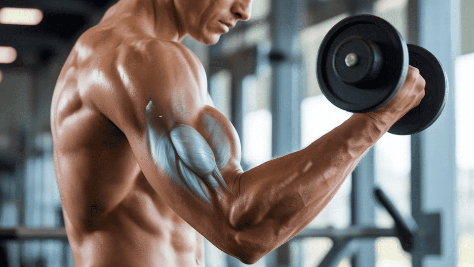a person experiencing contraction and relaxation of muscles while doing bicep curls as an isotonic exercise