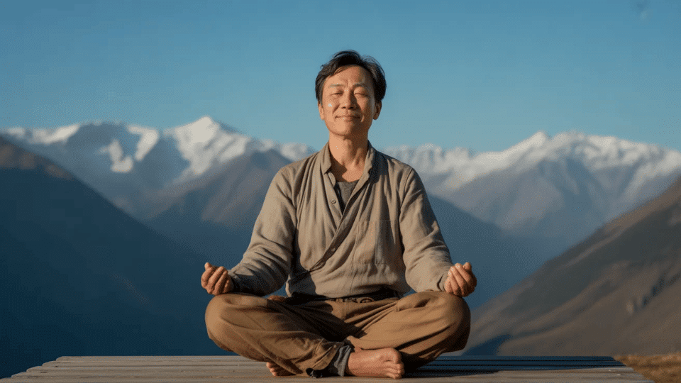 a person meditating and feeling the peace and calm of kundalini yoga