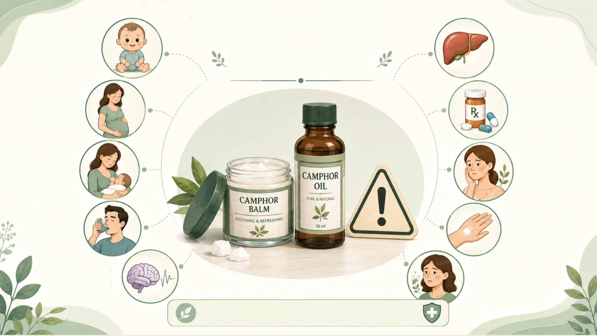 groups who should avoid camphor, including children, pregnant women, breastfeeding mothers, and people with health risks