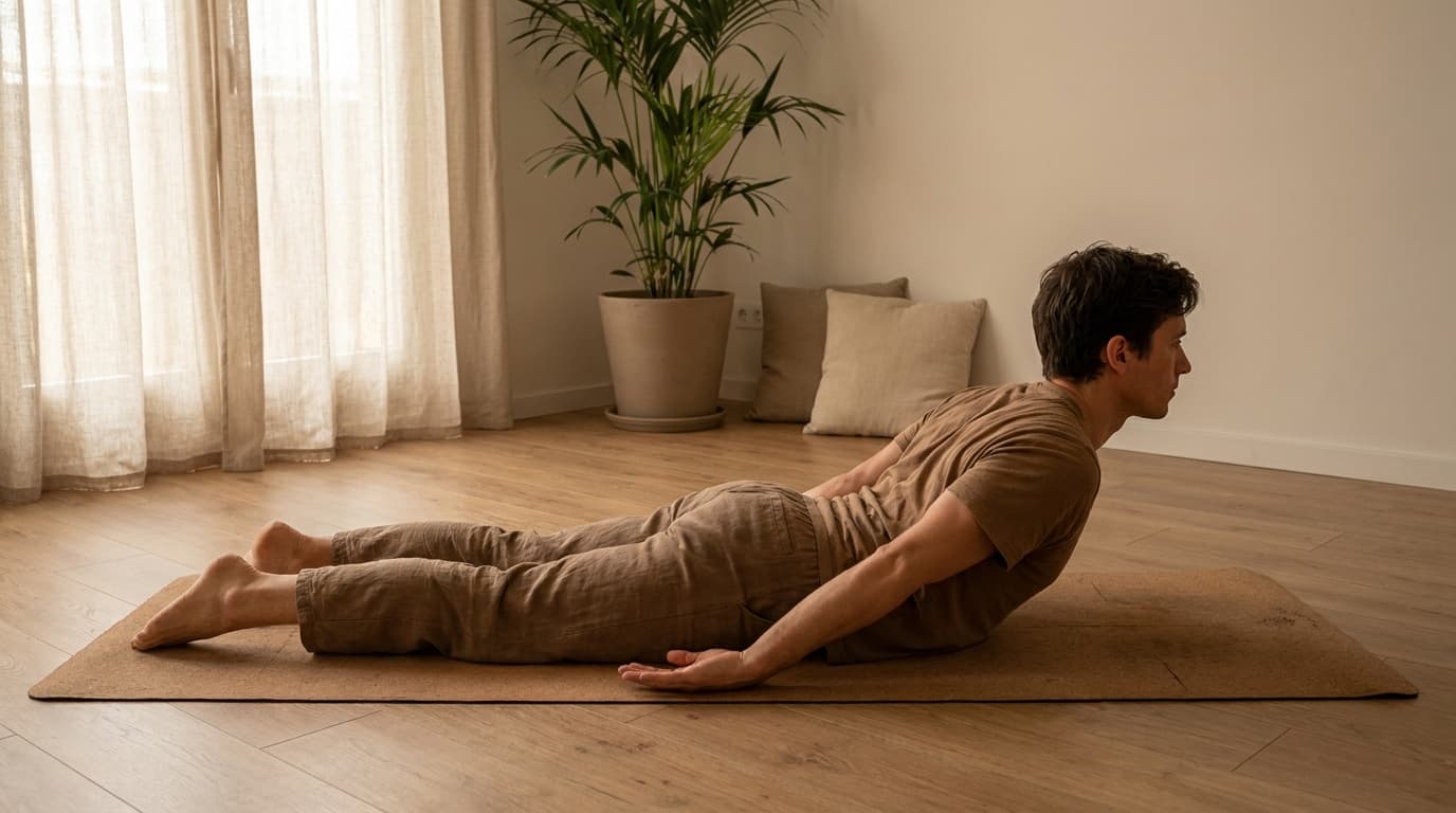 no hands baby cobra back muscle activation prone lift spine control yoga pose