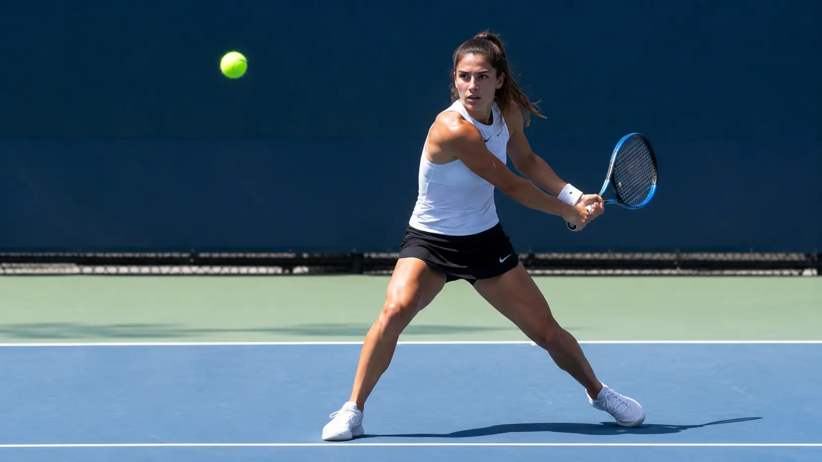 tennis player reacting to a fast serve