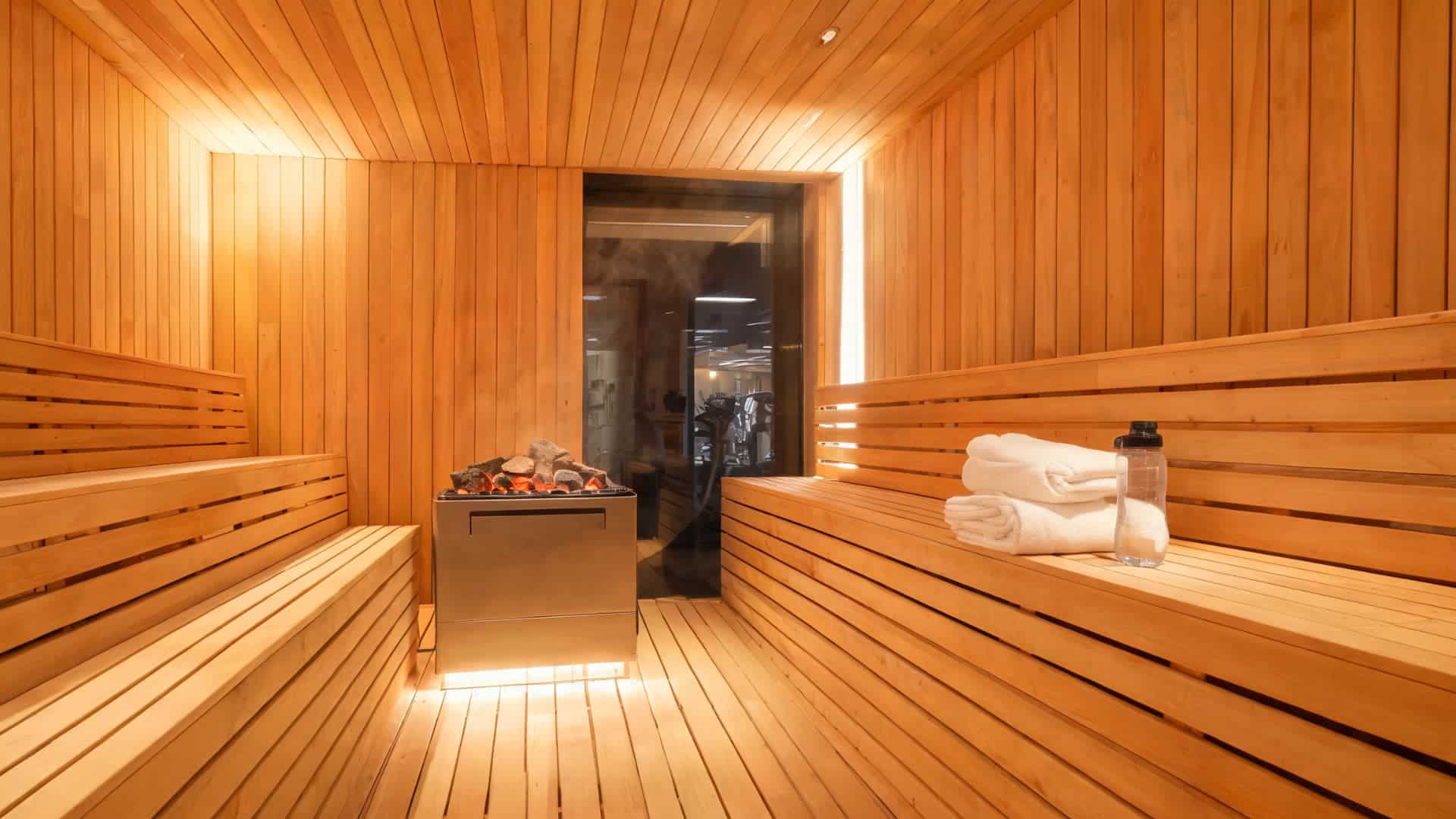traditional dry sauna after workout