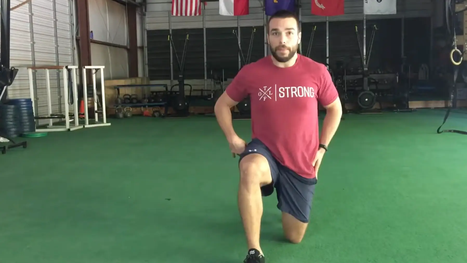 Front-facing angle works best for explaining hip alignment.