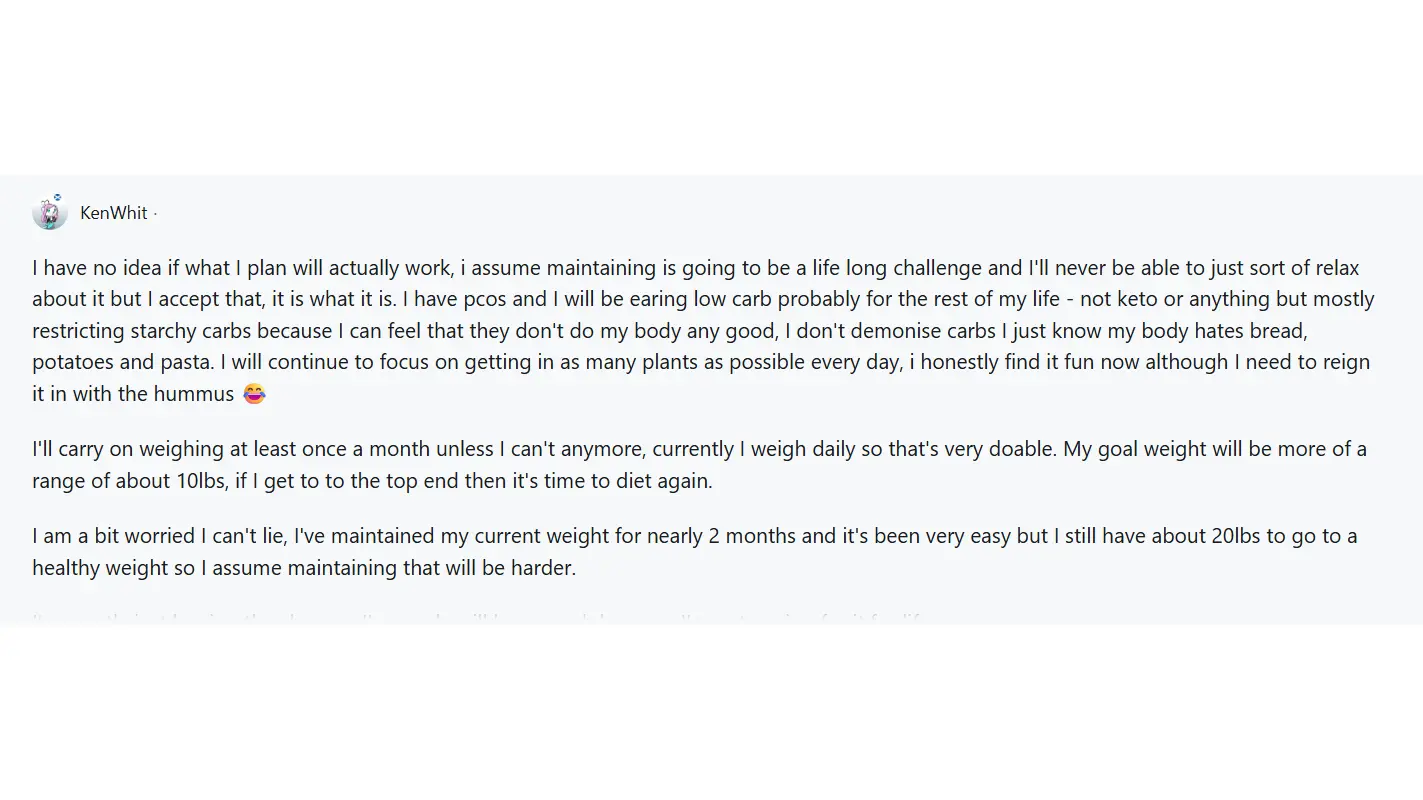 reddit comment about low carb eating and needing to control hummus portions (2)