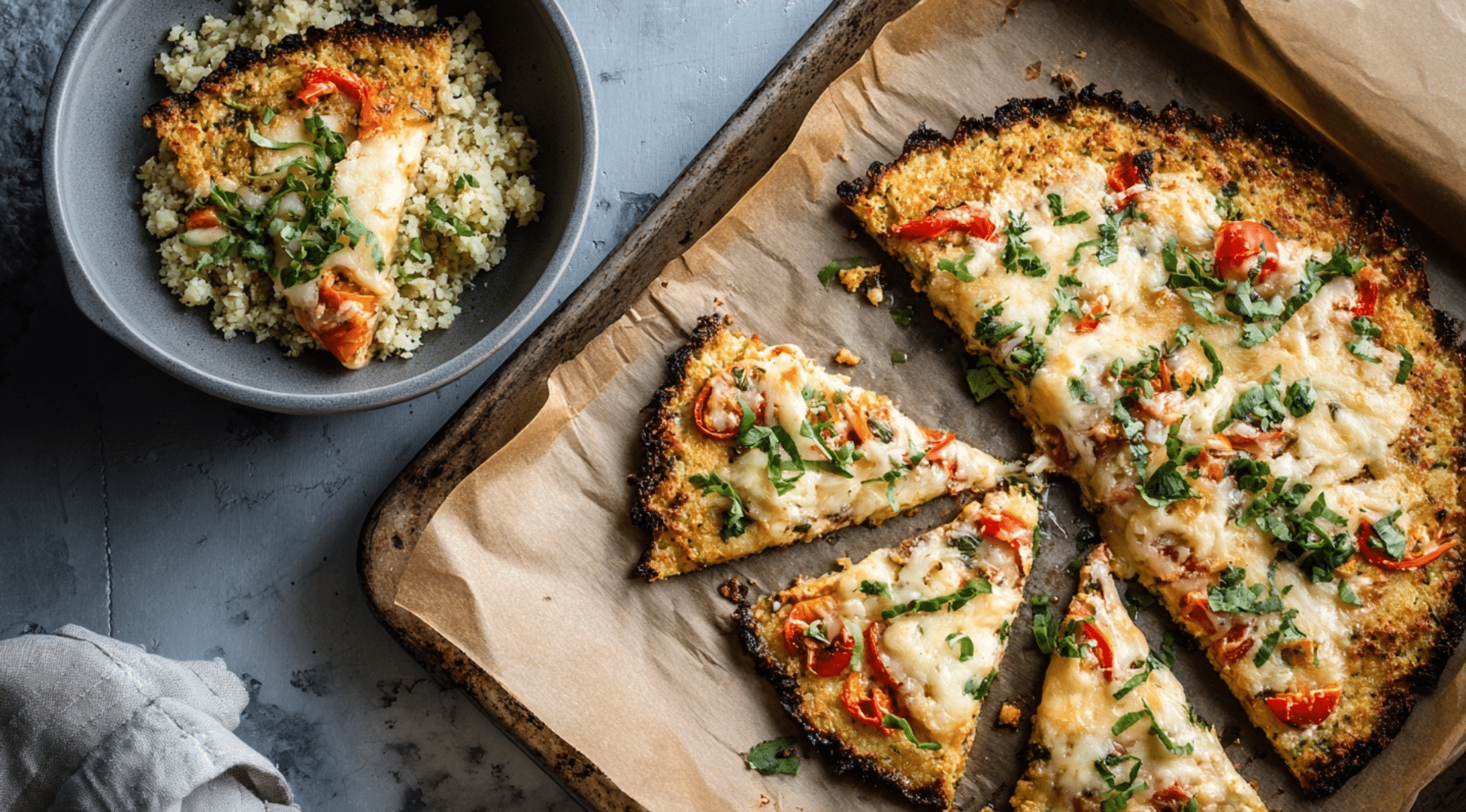 cauliflower rice and crusts
