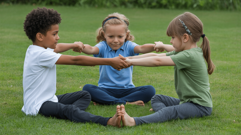 10 Kid 3-Person Yoga Poses Easy and Fun for Kids - My Fitness Yoga