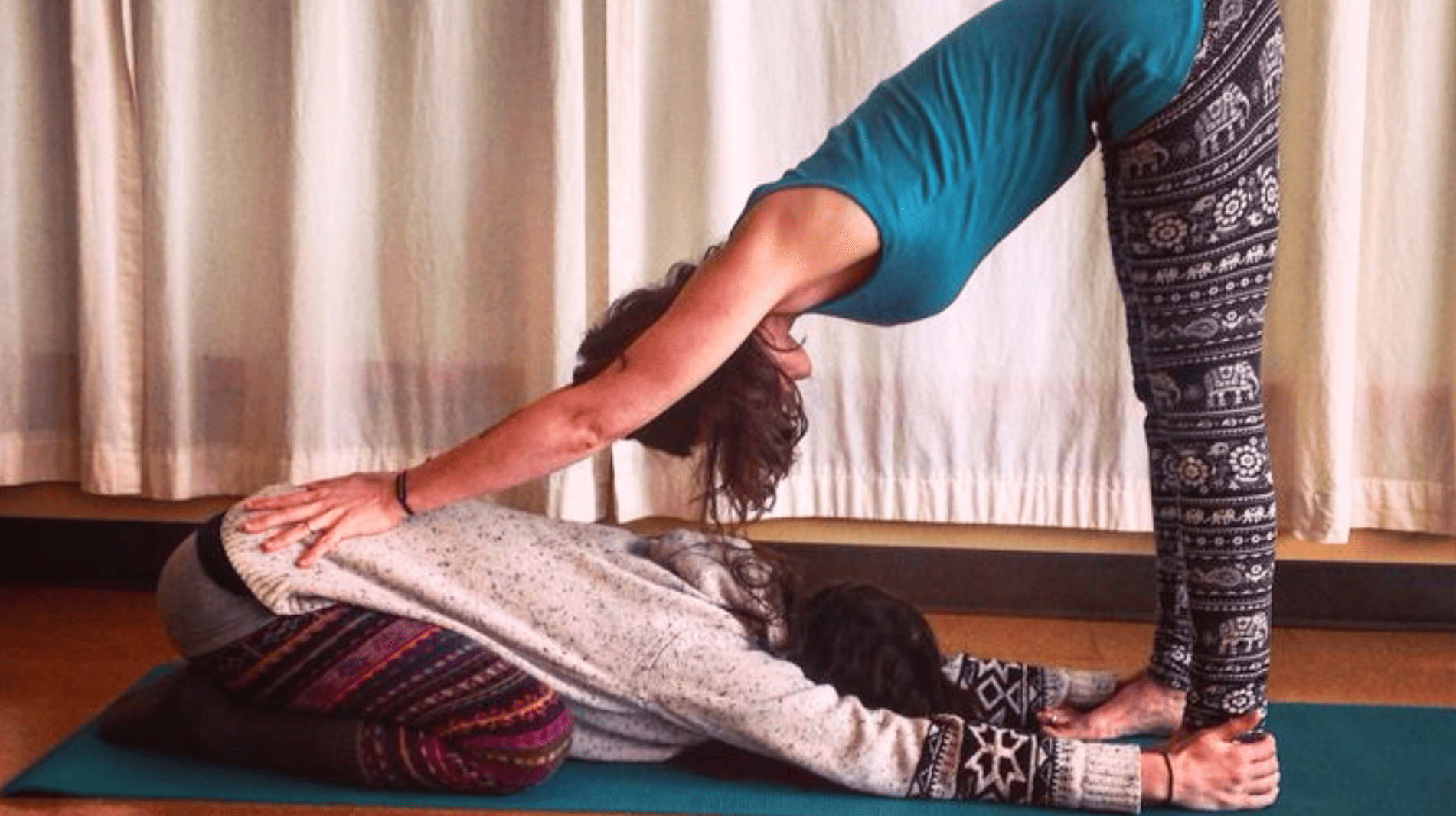 double downward dog and childs pose