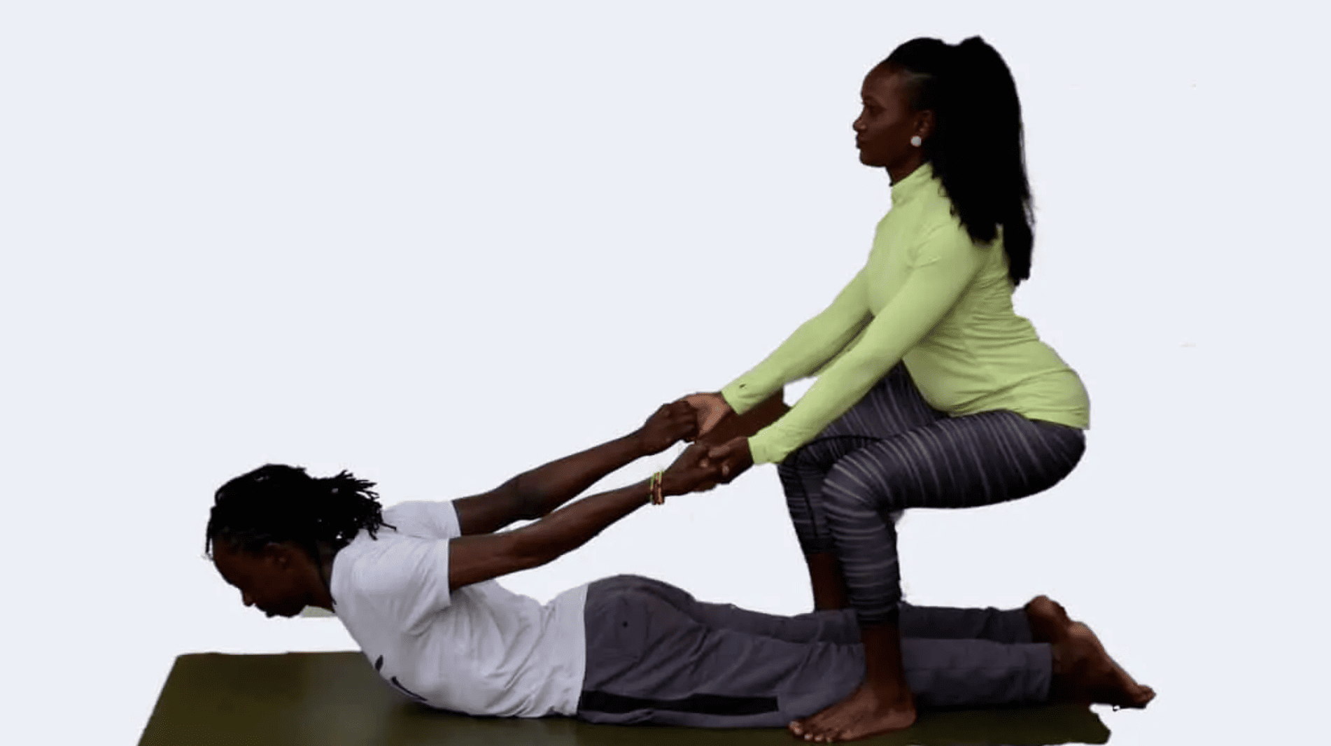 partner cobra and chair pose