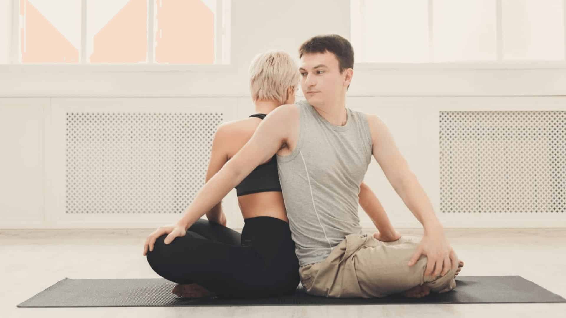 seated spinal twist back to back