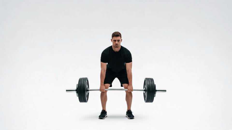 a person doing deadlifts as a part of their 4 day split workout routine