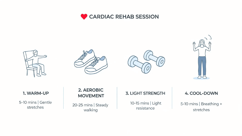 cardiac-rehab-exercises-routine-warm-up-cardio-strength-cool-down