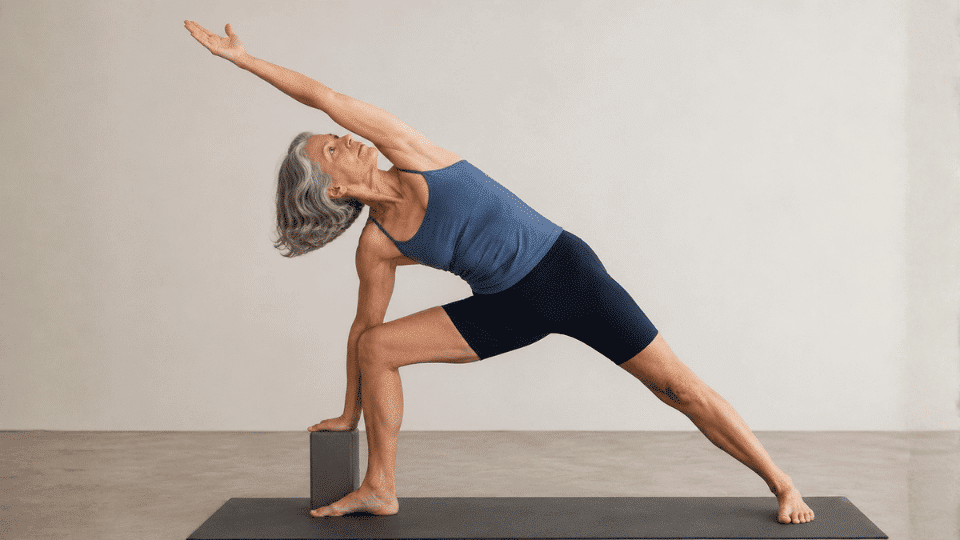 extended-side-angle-pose-yoga-block-support-older-person