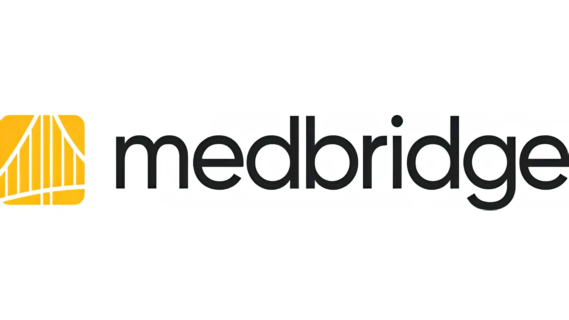 medbridge logo with yellow bridge icon and black lowercase wordmark on a white background