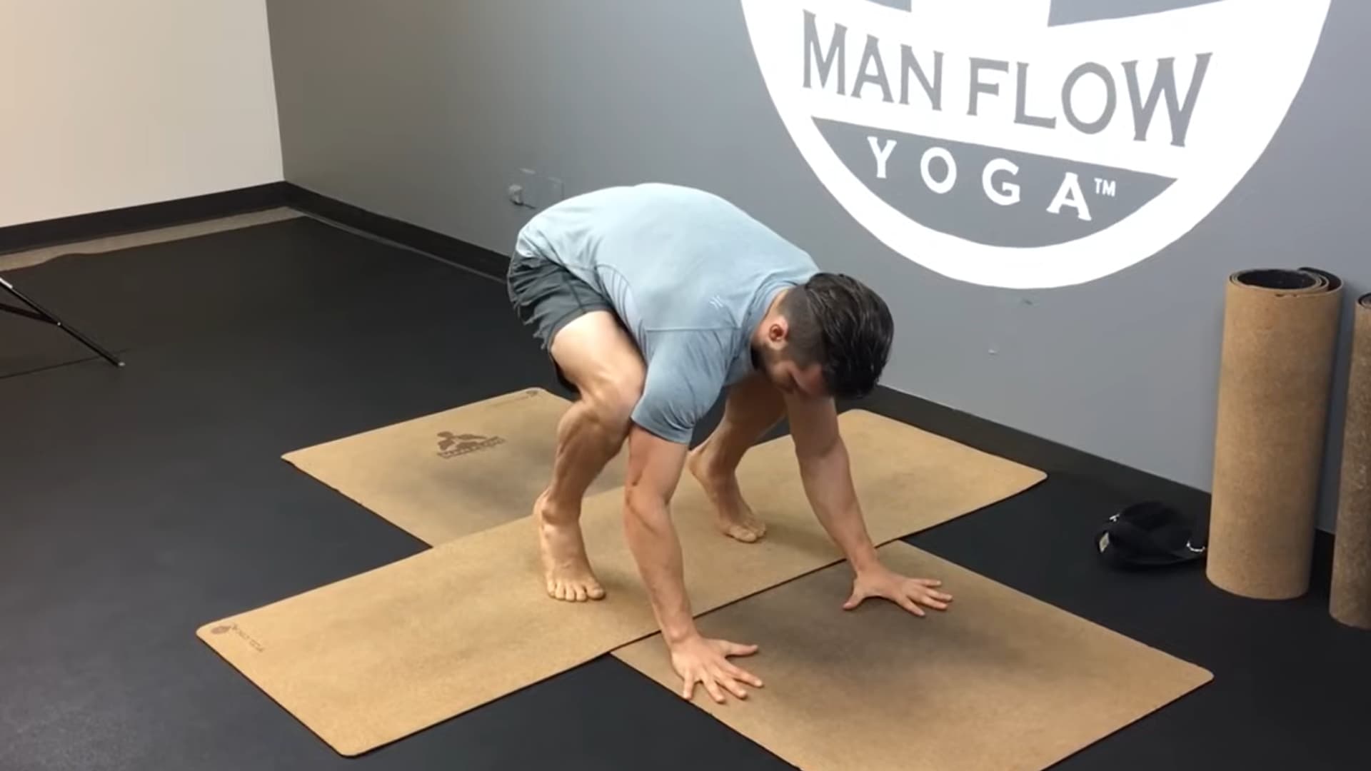 place hands shoulder-width apart, spread fingers wide, and engage arms and forearms for support