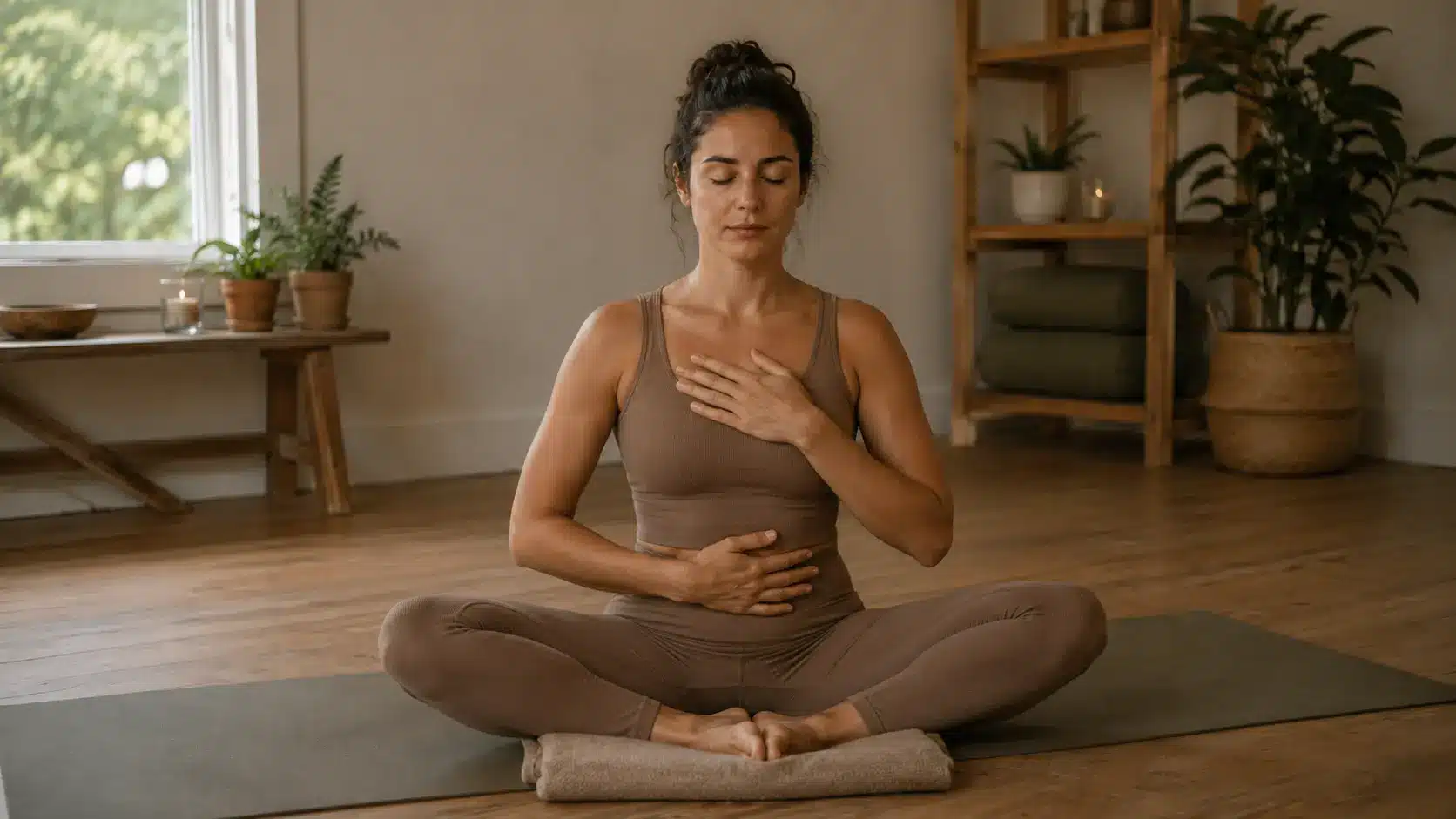 calm yin yoga breathing moment