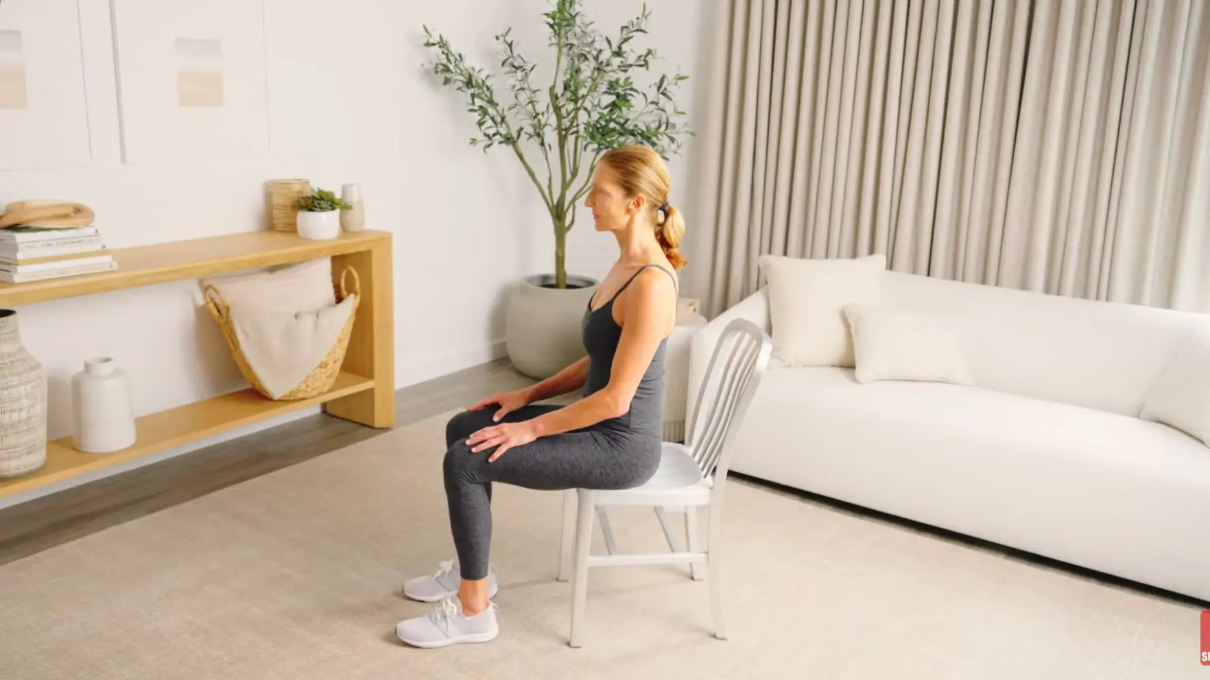 woman setting her set your hips, knees, and feet