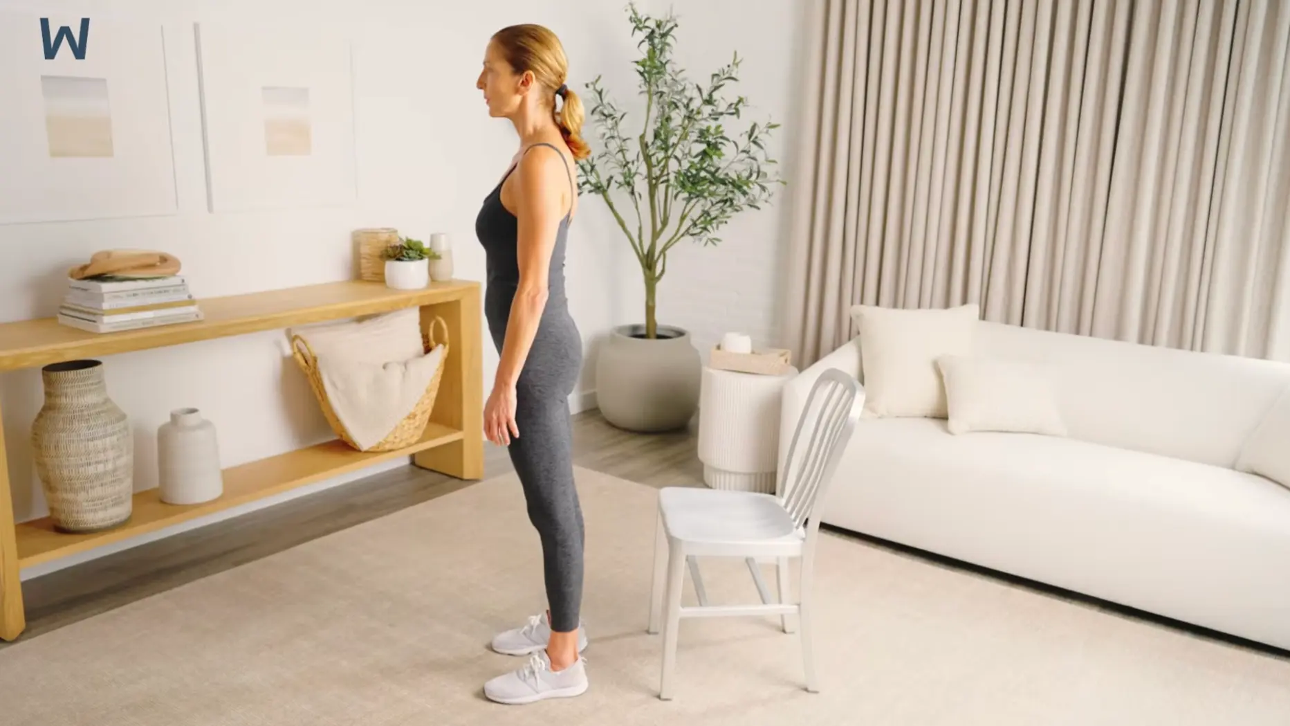 woman shifting her weight forward